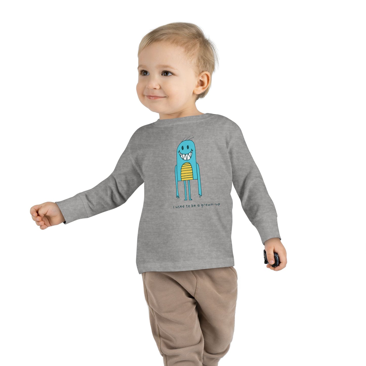 "I Used to Be a Grown-Up" Cute Toddler Long Sleeve Tee - Playful Kids Shirt for Everyday Wear
