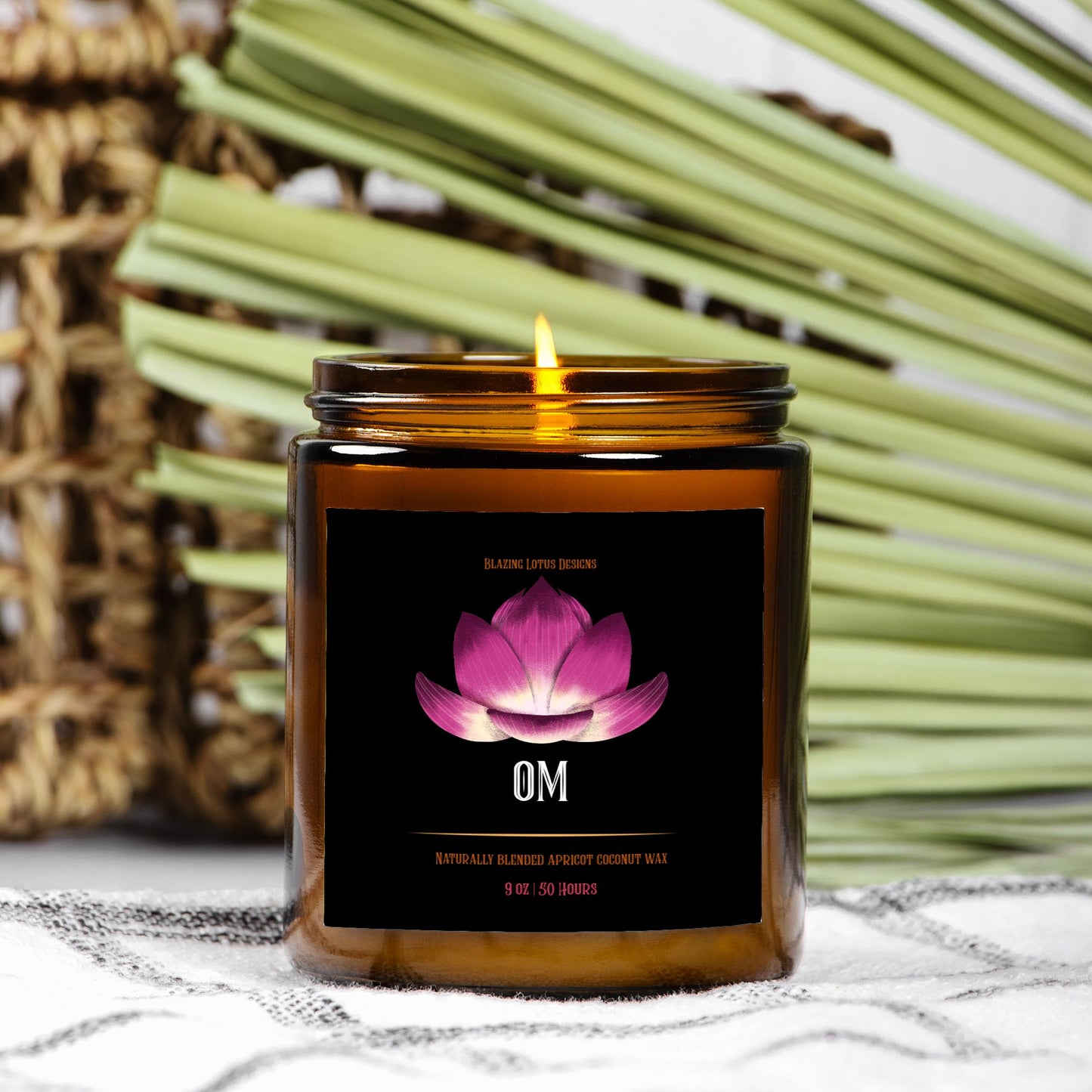 9 oz. Amber Jar OM Candle