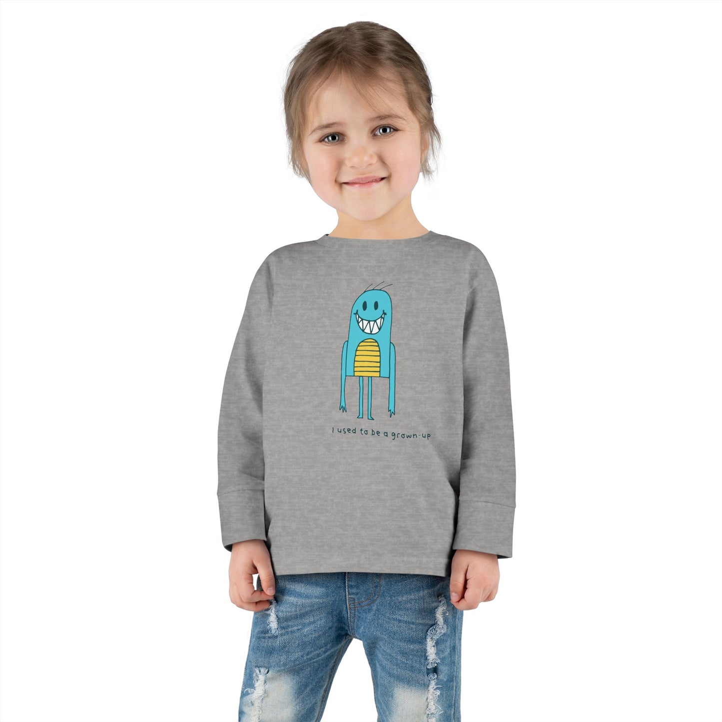 "I Used to Be a Grown-Up" Cute Toddler Long Sleeve Tee - Playful Kids Shirt for Everyday Wear