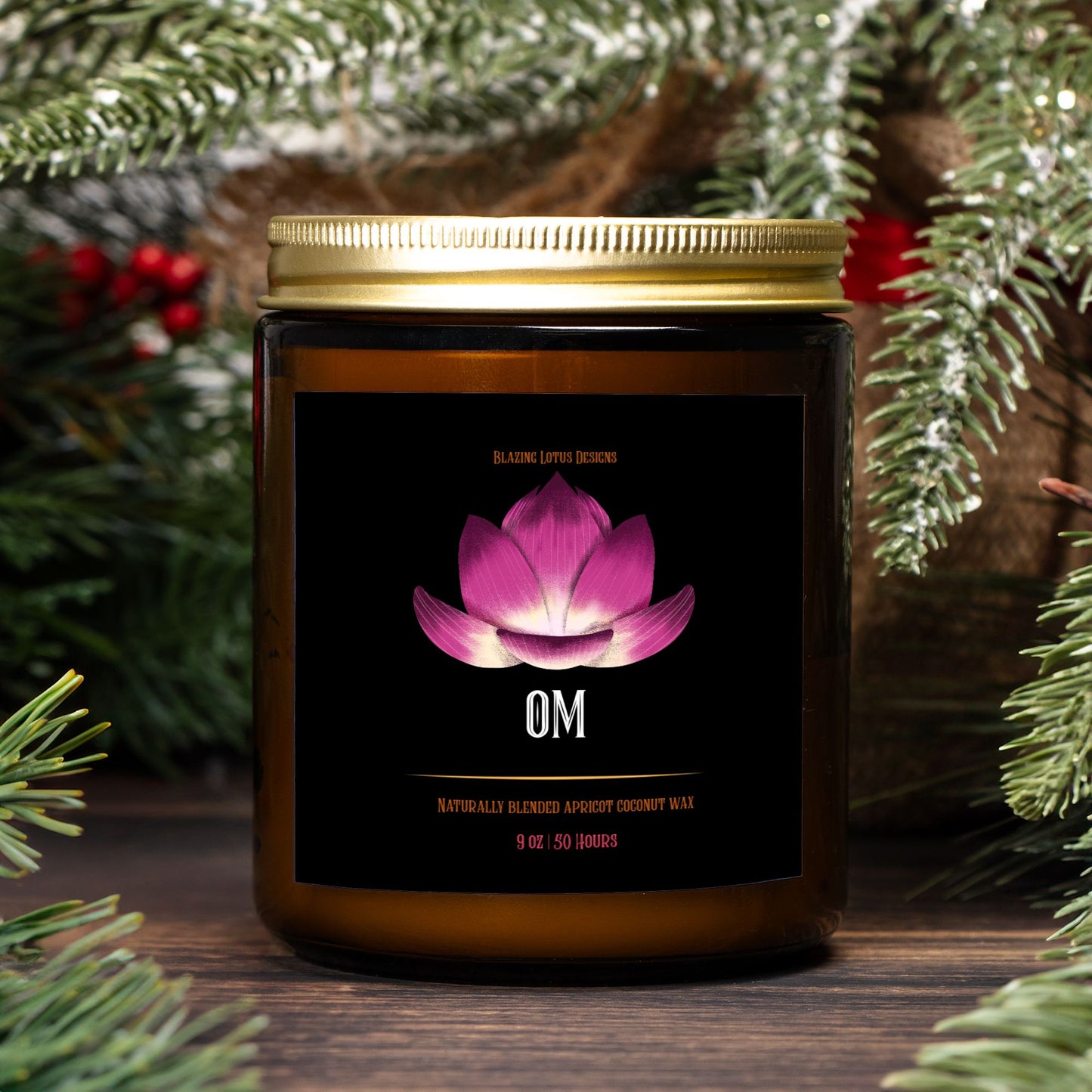 9 oz. Amber Jar OM Candle