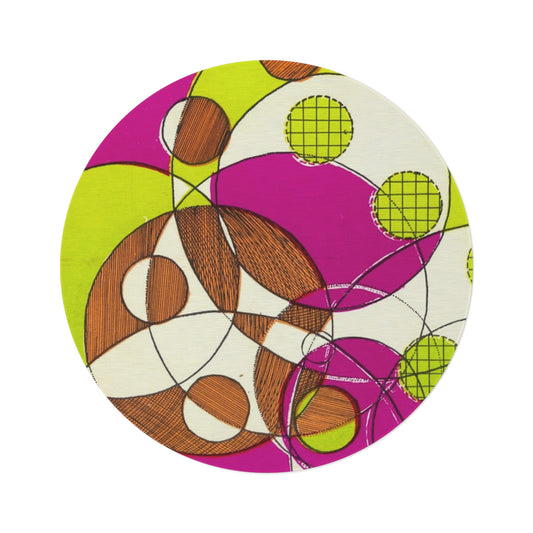 1960's Inspired Retro Style Round Rug